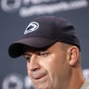 FILE - This April 21, 2012 file photo shows Penn State head coach Bill O'Brien during a news conference after the NCAA football team's annual Blue White spring scrimmage, in State College, Pa. O'Brien says his priority right now is to try to convince his current players from transferring. (AP Photo/Keith Srakocic, File)