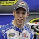NASCAR driver Brad Keselowski answers questions during a news conference at Kentucky Speedway in Sparta, Ky., Thursday, June 27, 2013. Keselowski will drive in all three NASCAR events this week at the Kentucky Speedway. Keselowski is the defending champion in the Sprint Cup race Saturday night, one of five series victories that propelled the Michigan driver to last season's title. (AP Photo/Garry Jones)
