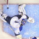 St. Louis Blues goalie Brian Elliott is scored on by Los Angeles Kings right wing Justin Williams during the first period in Game 3 of an NHL hockey Stanley Cup second-round playoff series, Thursday, May 3, 2012, in Los Angeles. (AP Photo/Mark J. Terrill)