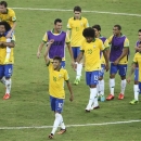 Brazil's Neymar (10) waves to the supporters after beating 2-1 Uruguay in the soccer Confederations Cup semifinal at the Mineirao stadium in Belo Horizonte, Brazil, Wednesday, June 26, 2013. (AP Photo/Andre Penner)
