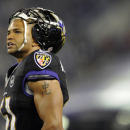 Baltimore Ravens linebacker Brendon Ayanbadejo watches the action on the field during the second half of an NFL football game against the Pittsburgh Steelers in Baltimore, Sunday, Dec. 2, 2012. (AP Photo/Nick Wass)