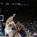 OAKLAND, CA -APRIL 7: Mo Williams #5 of the Utah Jazz drives to the basket against Klay Thompson #11 of the Golden State Warriors on April 7, 2013 at Oracle Arena in Oakland, California. (Photo by Steve Yeater/NBAE via Getty Images)