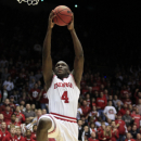 Indiana guard Victor Oladipo (4) in action against Temple in a third-round game of the NCAA college basketball tournament, Sunday, March 24, 2013, in Dayton, Ohio. (AP Photo/Skip Peterson)