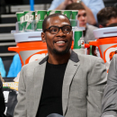 OKLAHOMA CITY, OK - APRIL 17: Kevin Durant #35 of the Oklahoma City Thunder, wearing street clothes, looks on from the bench during a game against the Milwaukee Bucks on April 17, 2013 at the Chesapeake Energy Arena in Oklahoma City, Oklahoma. (Photo by Layne Murdoch/NBAE via Getty Images)