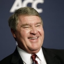 Atlantic Coast Conference Commissioner John Swofford smiles during a news conference to announce the New York Yankees and the college football Pinstripe Bowl have reached a multi-year partnership with the ACC at Yankee Stadium, Tuesday, June 25, 2013, in New York. (AP Photo/Kathy Willens)