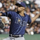 Tampa Bay Rays starter David Price throws against the Chicago White Sox during the first inning of a baseball game in Chicago, Sunday, Sept. 30, 2012. (AP Photo/Nam Y. Huh)