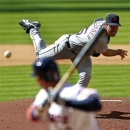 Detroit Tigers starting pitcher Justin Verlander delivers to Houston Astros' Carlos Pena during the fourth inning of a baseball game, Sunday, May 5, 2013, in Houston. (AP Photo/Patric Schneider)