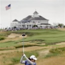 Inbee Park, of South Korea, tees off the second hole during the final round at the U.S. Women's Open golf tournament at Sebonack Golf Club in Southampton, N.Y., Sunday, June 30, 2013. (AP Photo/Seth Wenig)