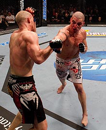 Diego Sanchez (R) beat Martin Kampmann by decision at UFC on Versus 3 in his last fight.