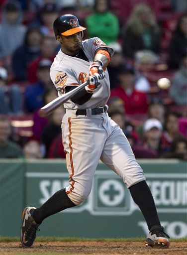 Baltimore Orioles' Adam Jones Hits