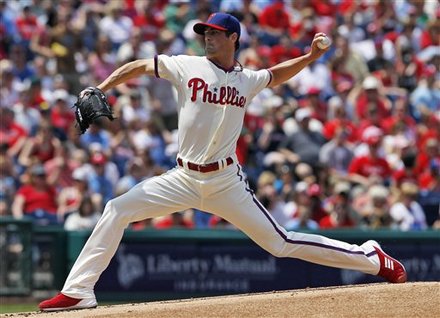 Philadelphia Phillies Starting Pitcher Cole Hamels Throws