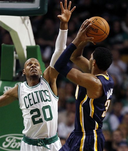 Indiana Pacers' Danny Granger, Right, Shoots