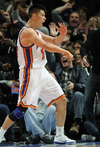 New York Knicks Guard Jeremy Lin Reacts