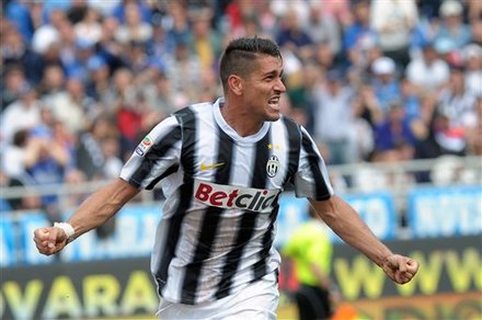 Juventus' Marco Borriello Celebrates