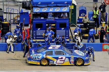 Brad Keselowski 2 pits for service during the NASCAR Sprint Cup Series