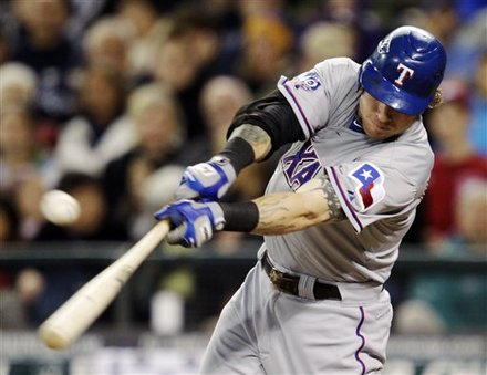 Texas Rangers' Josh Hamilton Hits
