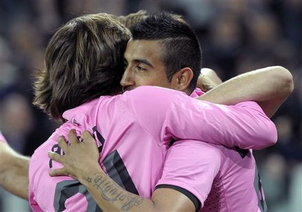 Juventus Midfielder Arturo Vidal,of Chile, Right, Celebrates