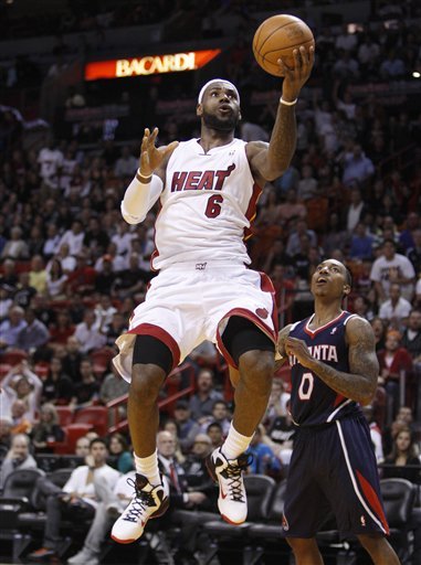 Miami Heat's LeBron James (6) Shoots