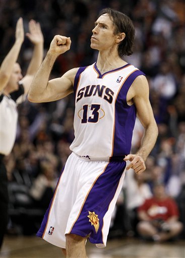 Phoenix Suns' Steve Nash (13) Reacts