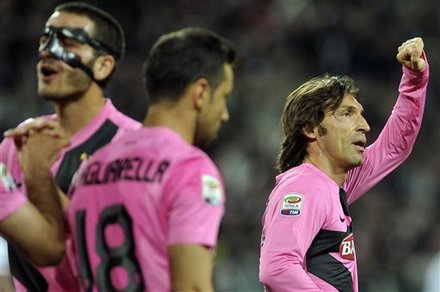 Juventus Midfielder Andrea Pirlo, Right, Celebrates