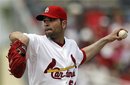 St. Louis Cardinals starting pitcher Jaime Garcia throws against the Boston Red Sox in the first inning of a spring training baseball game in Jupiter, Fla., Thursday, March 8, 2012. St. Louis won 9-3.