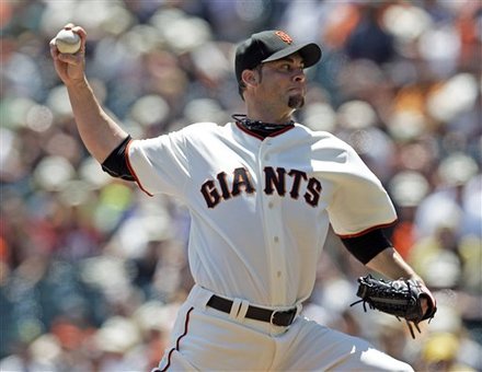 San Francisco Giants Starting Pitcher Ryan Vogelsong Throws