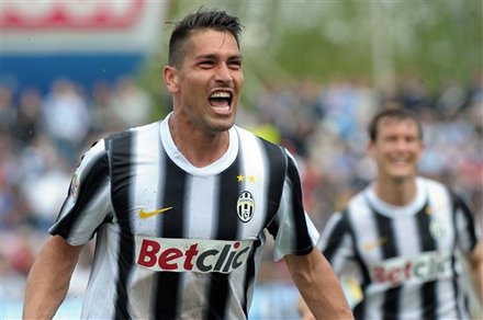 Juventus' Marco Borriello Celebrates