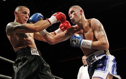 Tony Bellew, Right, In Action Against Danny McIntosh