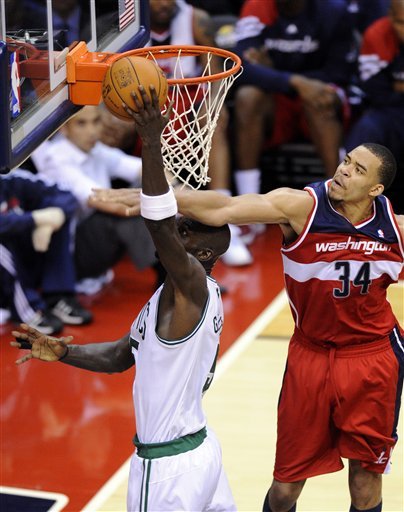 Boston Celtics Forward Kevin Garnett, Left, Is