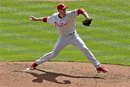 Philadelphia Phillies pitcher Roy Halladay throws during the sixth inning of an opening day baseball game against the Pittsburgh Pirates in Pittsburgh Thursday, April 5, 2012. Halladay pitched eight innings in the 1-0 Phillies win.