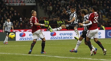 Juventus Forward Alessandro Matri, Second From Right, Scores
