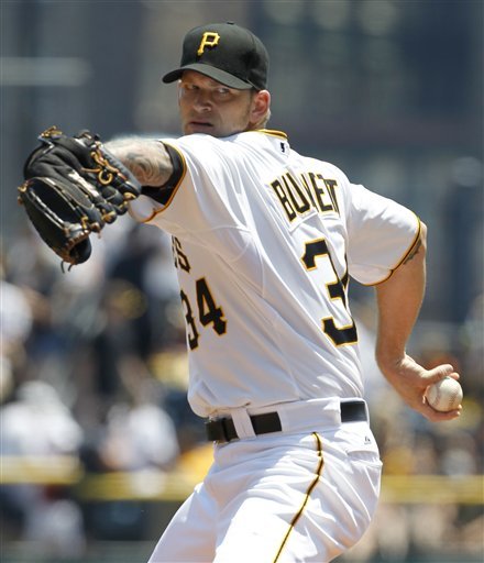 Pittsburgh Pirates Starting Pitcher A.J. Burnett Throws