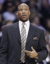Cleveland Cavaliers coach Byron Scott reacts during the first quarter in an NBA basketball game against the Indiana Pacers on Wednesday, Feb. 15, 2012, in Cleveland. The Cavaliers won 98-87.