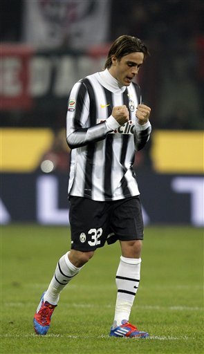 Juventus Forward Alessandro Matri Celebrates