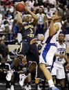 Murray State guard Isaiah Canaan (3) shoots over Tennessee State forward Kellen Thornton (21) in the second half of an NCAA college basketball game on Thursday, Feb. 23, 2012, in Nashville, Tenn. Canaan scored 24 points as Murray State defeated Tennessee State 80-62.