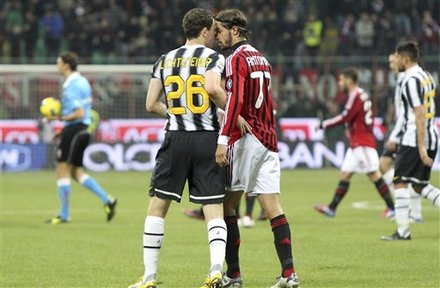 Juventus Defender Stephan Lichtsteiner, Left, Of Switzerland, Faces