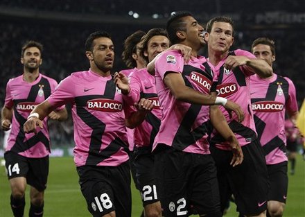 Juventus Chilean Forward Arturo Vidal Celebrates