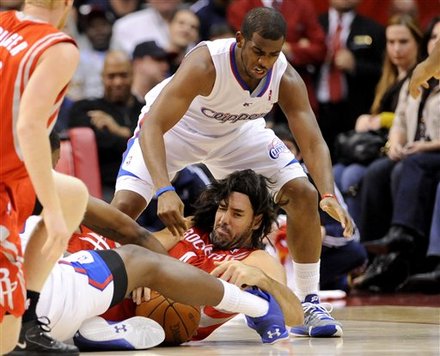 Houston Rockets Power Forward Luis Scola, Front Bottom, Of Argentina, And Los Angeles Clippers Point Guard Chris Paul,