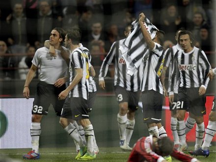 Juventus Forward Alessandro Matri, Right, Celebrates