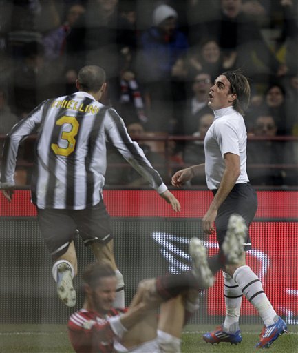 Juventus Forward Alessandro Matri, Right, Celebrates
