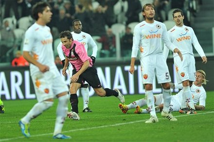 Juventus Captain Alessandro Del Piero, With Pink Jersey, Celebrates