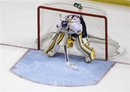 Nashville Predators goalie Pekka Rinne , of Finland, pauses in goal after allowing a goal by St. Louis Blues ' David Perron during the third period of an NHL hockey game Tuesday, March 27, 2012, in St Louis. The Blues won 3-0.