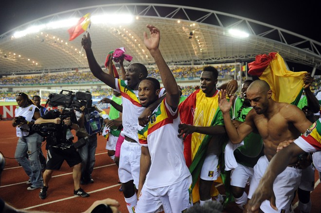 Mali's Seydou Keita (Bottom C) And Teammates