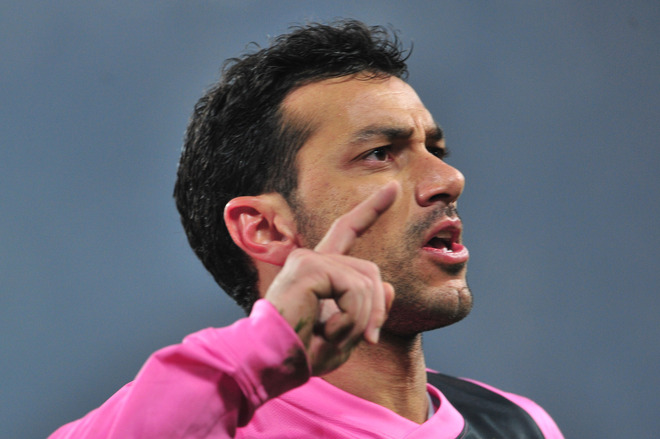 Juventus' Forward Fabio Quaglierella Celebrates