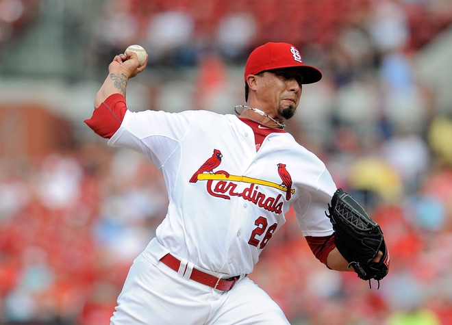  Kyle Lohse #26 Of The St. Louis Cardinals Throws