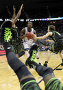 KANSAS CITY, MO - MARCH 09:  Quincy Miller #30 of the Baylor Bears falls backward out-of-bounds as Thomas Robinson #0 of the Kansas Jayhawks drives toward the basket during the NCAA Big 12 Semifinal game on March 9, 2012 at the Sprint Center in Kansas City, Missouri.  (Photo by Jamie Squire/Getty Images)