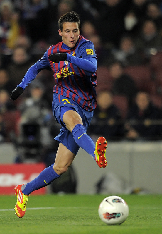 Barcelona's Midfielder Cristian Tello Kicks