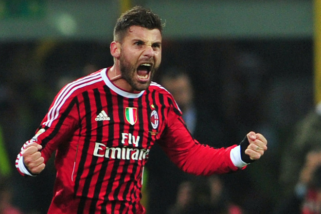 AC Milan's Defender Antonio Nocerino Celebrates