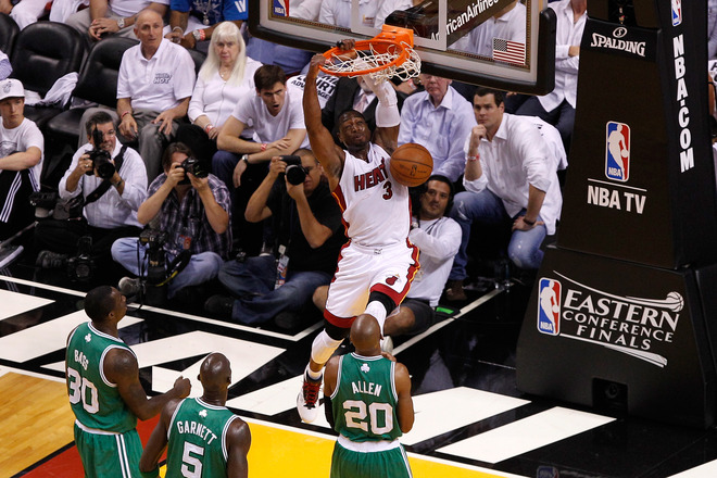   Dwyane Wade #3 Of The Miami Heat Dunks