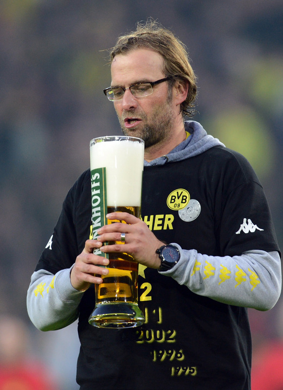 Dortmund's Headcoach Juergen Klopp Enjoys A Beer RESTRICTIONS / EMBARGO - DFL LIMITS THE USE OF IMAGES ON THE
